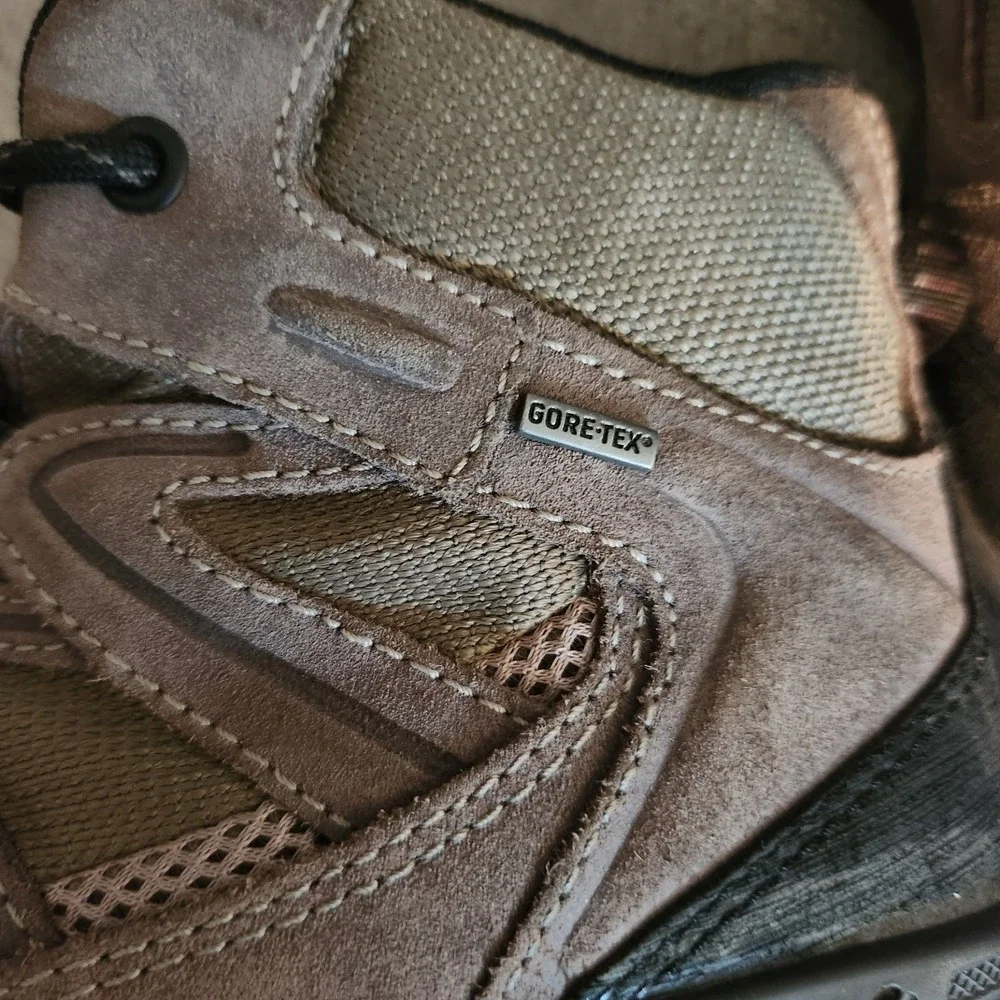 ECCO‎ Receptor GORETEX Brown Leather Hiking Boots Size EU 39 US Women's 8-8.5